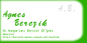 agnes berczik business card